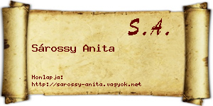 Sárossy Anita névjegykártya